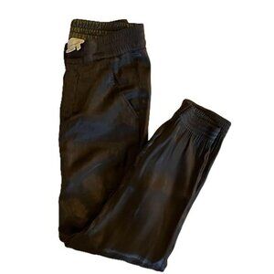 by Anthropologie Black Silky Cargo Jogger Pants XS Elastic‎ Waist